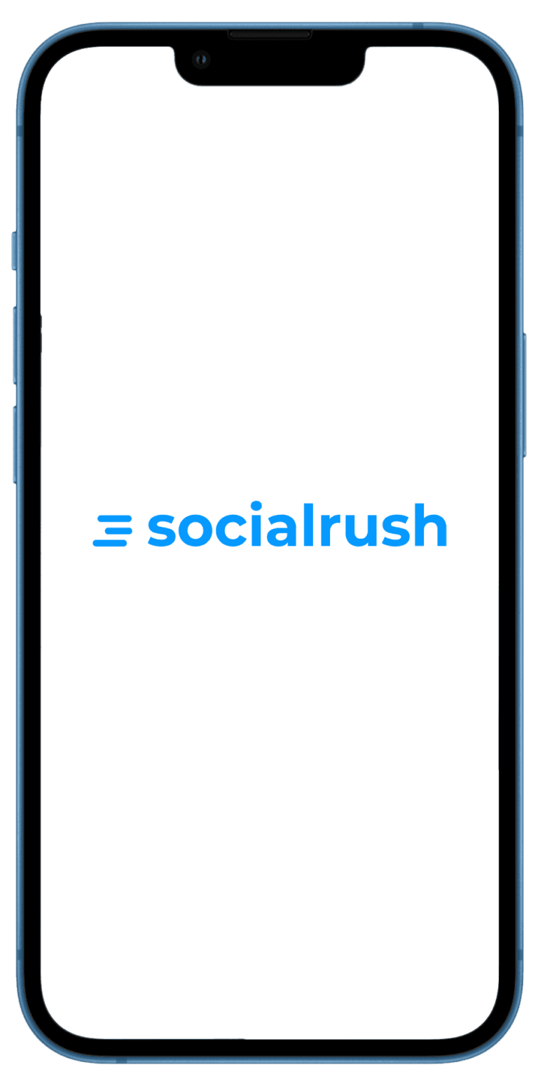 iPhone 13 mit socialrush.de Logo